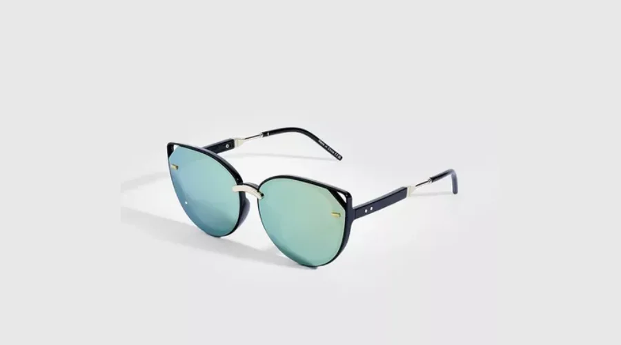 Mirrored Oversized Cat Eye Shaped Sunglasses 