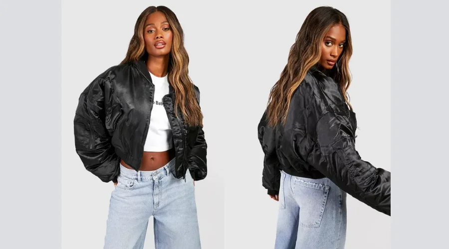 Women’s Batwing Satin Oversized Bomber Jacket