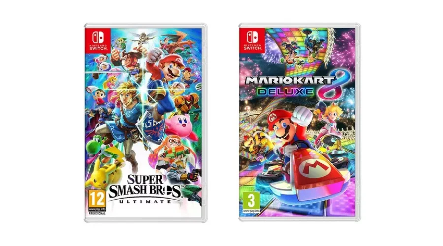Nintendo Switch Super Smash Bros. Ultimate & Mario Kart 8 Deluxe Bundle
