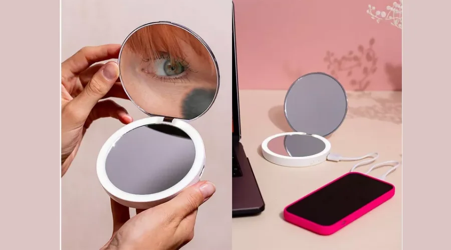 STYLPRO Flip 'n' Charge LED Mirror - White