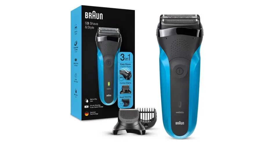 BRAUN Series 3 blue & black wet & dry shaver
