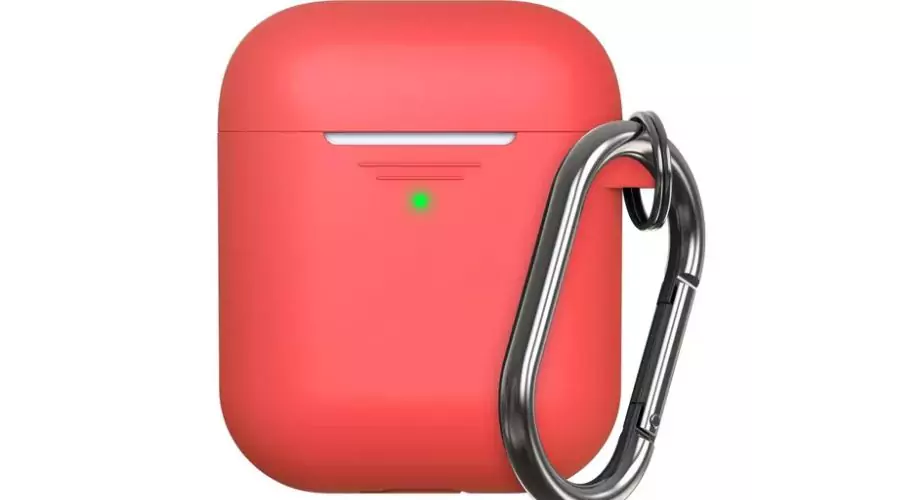 Red cover KeyBudz Elevate AirPods With keychain