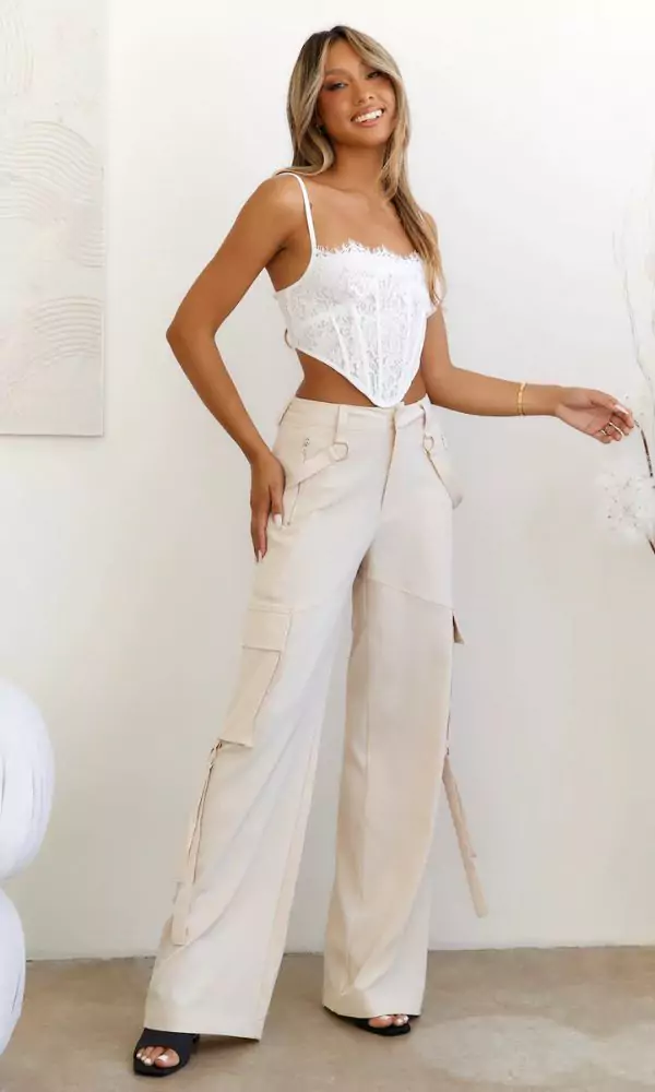No Apologies Lace Corset Top White