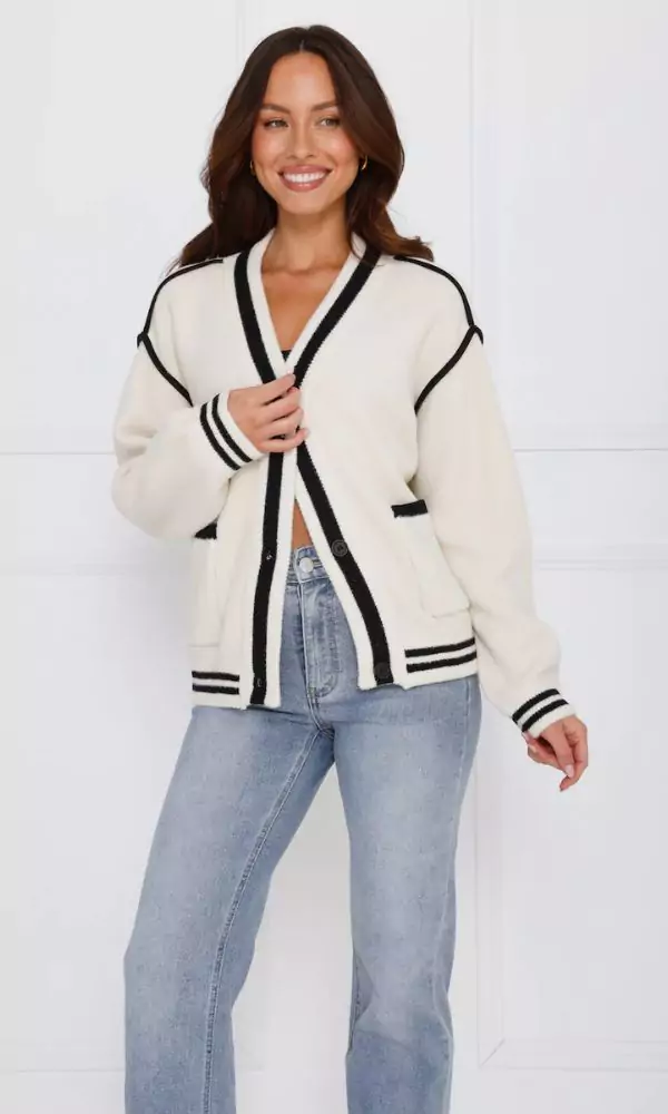 Starlit Winter Knit Cardigan Cream