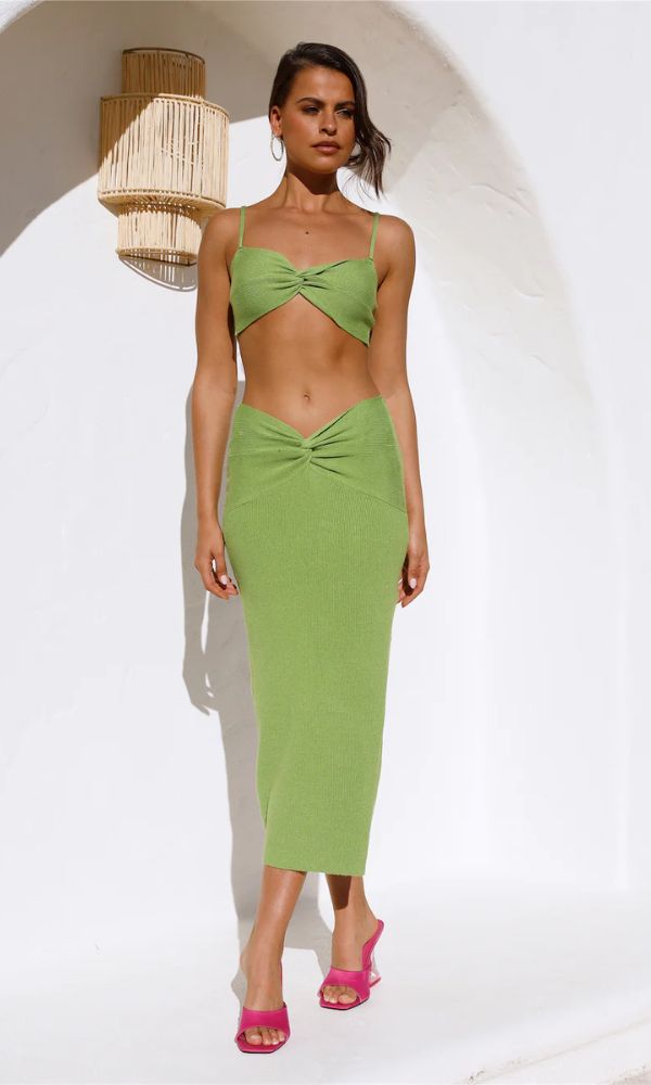Bad B Nation Midi Skirt Green
