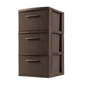 3-DRAWER PLASTIC TOWER 38.1 X 32.1 X 61 CM BROWN (5)