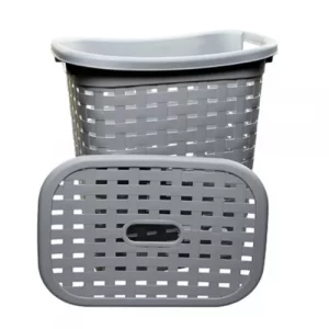 CESTO DE PLÁSTICO 56.5 X 50 X 34 CM GRIS (4)