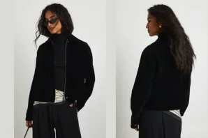 Faux Suede Collared Jacket