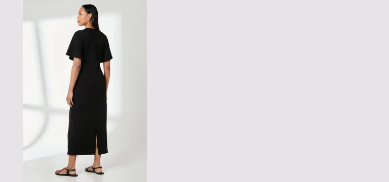 Principles Black Neck Detail Jersey Midi Dress (1)