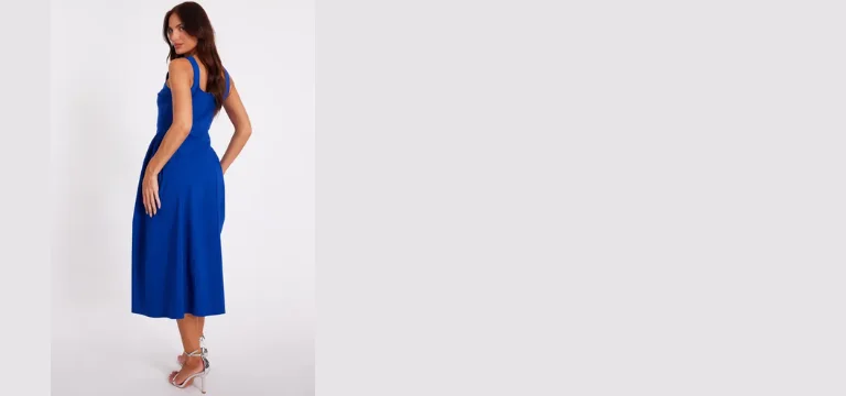 Quiz Royal Gathered Side Midi Dress (1)