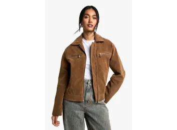 Suede Look Zip Jacket