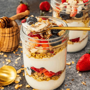 3 Parfait de yogur crujiente de vainilla