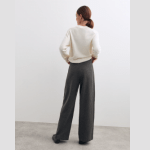 Cotton Blend Jersey Straight Leg Trousers with Wool (3)