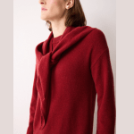 Pure Wool Knitted Scarf Neck Midi Dress (5)