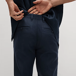 Regular Fit Cotton Linen Blend Chinos (2)