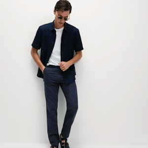 Regular Fit Cotton Linen Blend Chinos (4)