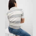 Soft Touch Striped Collared Knitted Top (4)