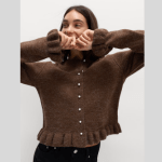 Textured Frill Detail Cardigan with Wool (5)
