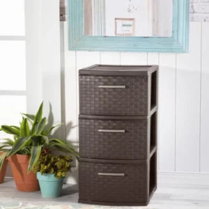 3-DRAWER PLASTIC TOWER 38.1 X 32.1 X 61 CM BROWN (2)