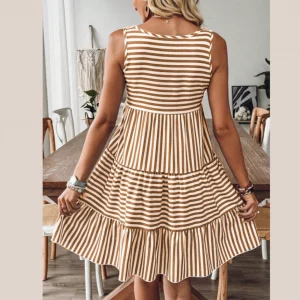 SHEIN LUNE Vacation Casual Striped Women's Dress