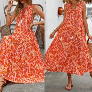 Women's Random Printed Sleeveless Casual Dress